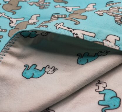 Donakins Blue Safari Premium Flannel Baby Blanket