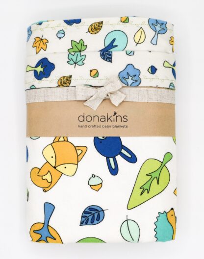 Donakins Babe In The Woods Woodland Themed Premium Flannel Baby Blanket
