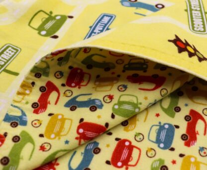 Donakins flannel baby blanket transportation and car theme