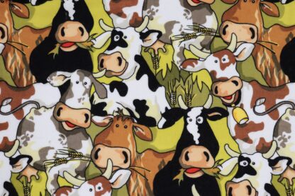 donakins moo cow and farm themed flannel baby blanket