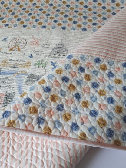 donakins paris in the spring custom free motion baby quilt