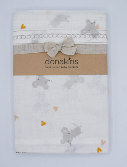 Donakins Grey Mouse Sweet Airy Guaze Baby Blanket