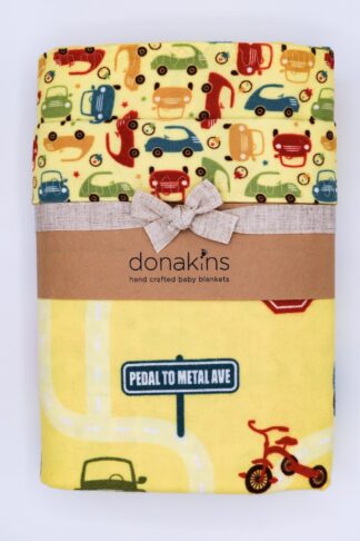 About Town Transportation Themed Flannel Baby Blanket
