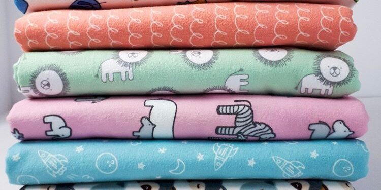 Stacked flannel fabric for making baby blankets